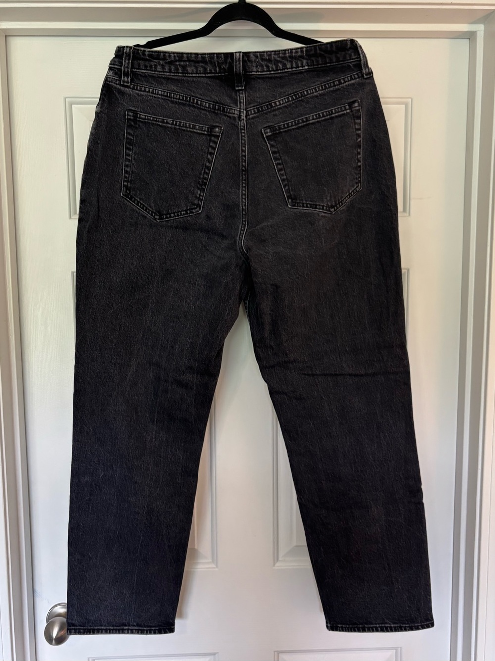 Abercrombie & Fitch The Dad Jean curve love 31/12 Distressed Black Straight leg - Picture 4 of 7